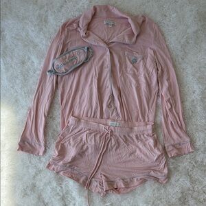 PJ Salvage Light Pink Pajama Set with Eye Mask